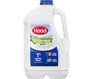 Hood 1% Lowfat Milk in the LightBlock Bottle