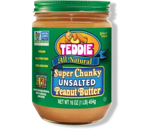 Teddie Super Chunky Unsalted All Natural Peanut Butter