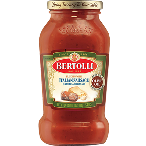 Bertolli Italian Sausage with Garlic & Romano Sauce