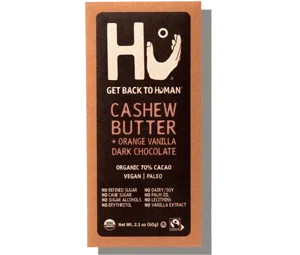 Hu kitchen Cashew Butter + Orange Vanilla Dark Chocolate