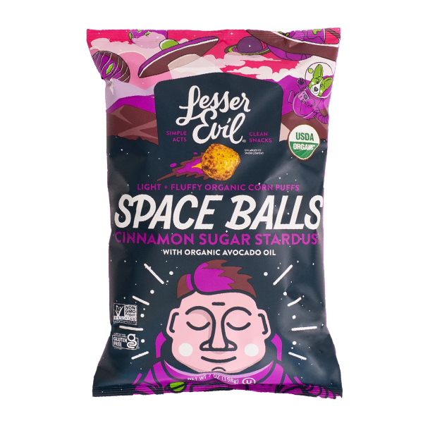 Lesser Evil Space Balls Cinnamon Sugar Stardust