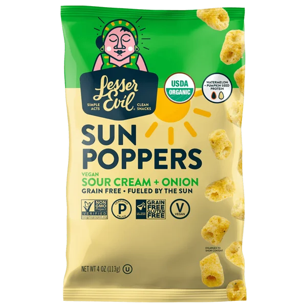 Lesser Evil Sun Poppers Vegan Sour Cream + Onion