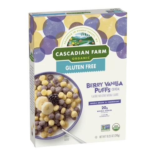 Cascadian Farm Berry Vanilla Puffs Cereal