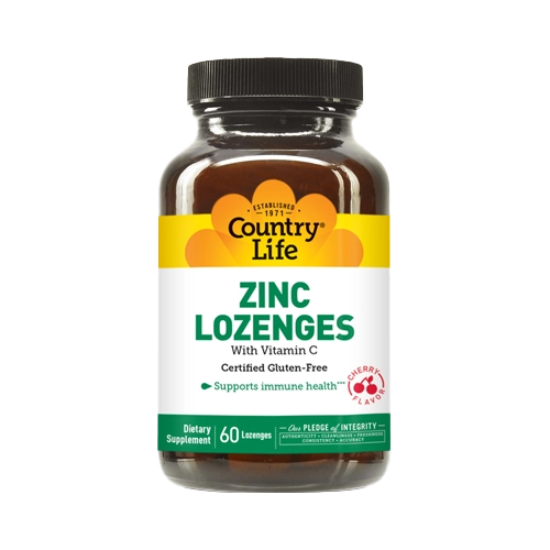 Country Life Vitamins Zinc Lozenges Cherry Flavor