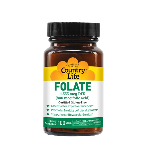Country Life Vitamins Folate 800 mcg Folic Acid