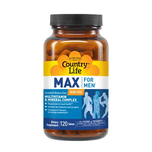 Country Life Vitamins MAX For Men® Iron Free Multivitamin