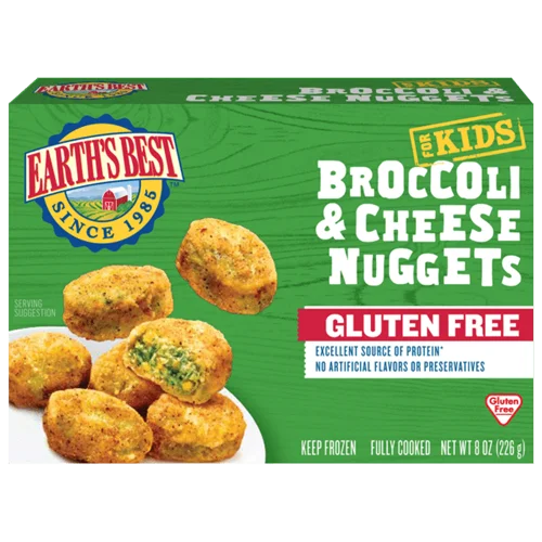Earth's Best Frozen Gluten Free Broccoli & Cheese Nuggets
