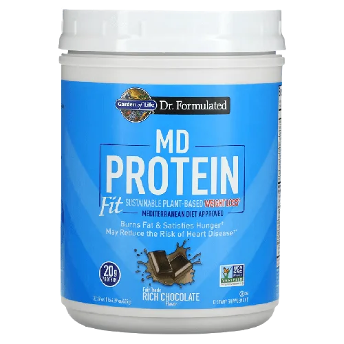 Garden of Life - Protein section Dr. Formulated MD Protein Fit Sustainable Plant-Based Weight Loss Fair Trade Rich Chocolate