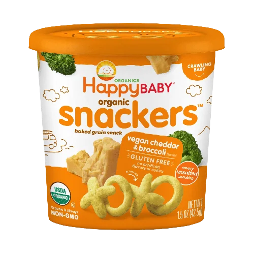 Happy Family Organics Vegan Cheddar & Broccoli Snackers