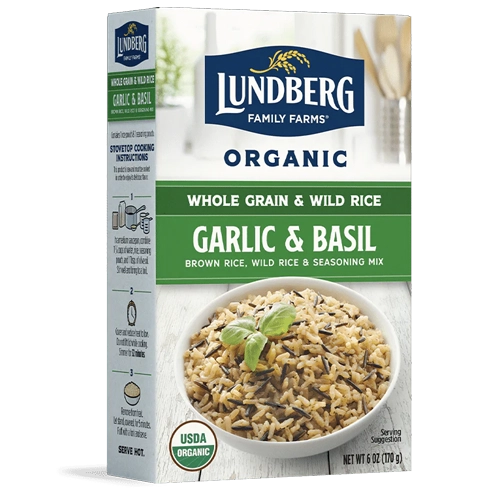 Lundberg Family Farms Organic Whole Grain & Wild Rice - Garlic & Basil
