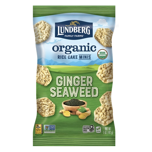 Lundberg Family Farms Organic Rice Cake Minis - Ginger Seaweed