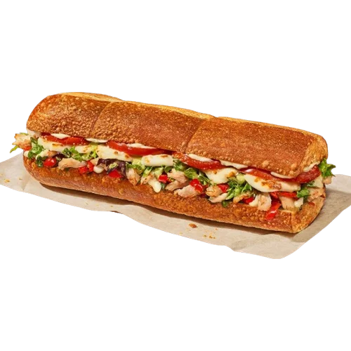 Panera Bread Chicken Green Goddess Caprese Melt - Stacked Toasted Baguette