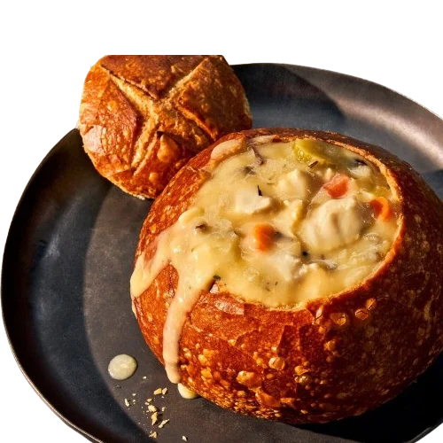 Panera Bread Cream of Chicken & Wild Rice Soup Bread Bowl