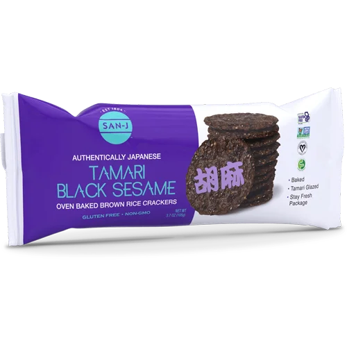 San-J Tamari Black Sesame Brown Rice Crackers