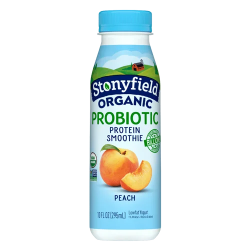 Stonyfield Farm Organic Probiotic Peach Lowfat Yogurt Protein Smoothie