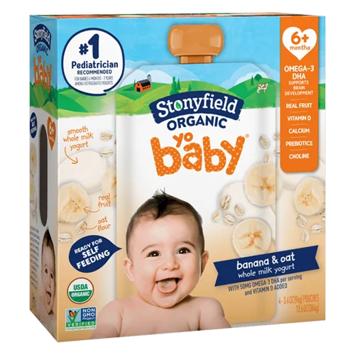 Stonyfield Farm Banana & Oat Organic YoBaby Whole Milk Baby Yogurt