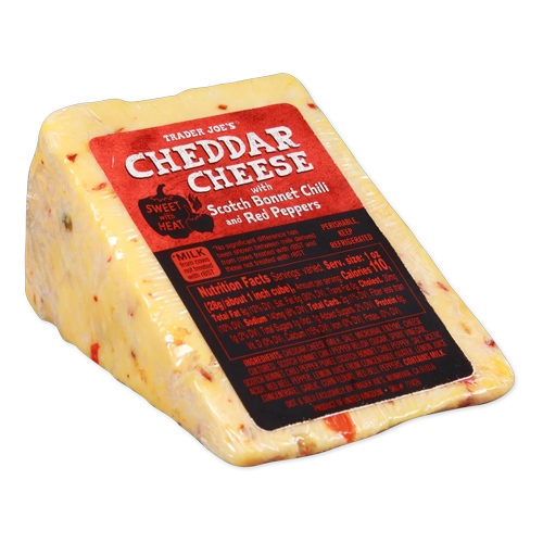 Trader Joes Cheddar Cheese with Scotch Bonnet Chili Peppers