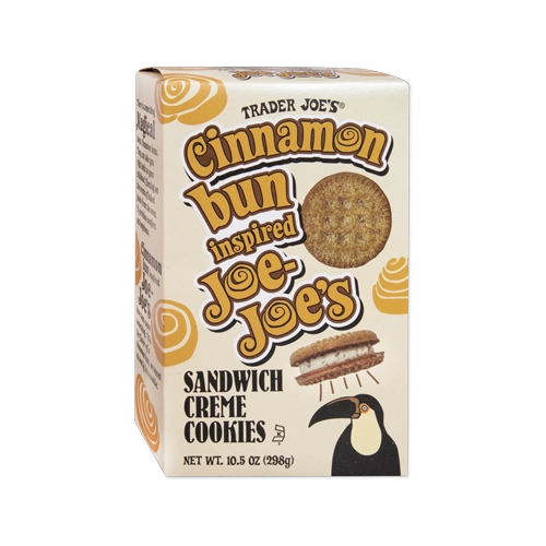Trader Joes Cinnamon Bun Inspired Joe-Joe's Sandwich Creme Cookies