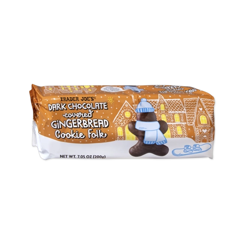 Trader Joes Dark Chocolate Covered Gingerbread Cookie Folk