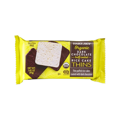 Trader Joes Organic Dark Chocolate Half-Coated Rice Cake Thins