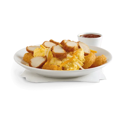 chick fil a Hash Brown Scramble Bowl w/ Nuggets