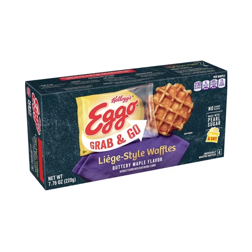 Eggo Kellogg’s® Eggo® Grab & Go Liège-Style Buttery Maple Flavored Waffles