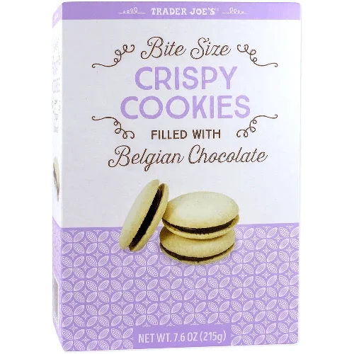Trader Joes Bite Size Crispy Cookies filled with Belgian Chocolate