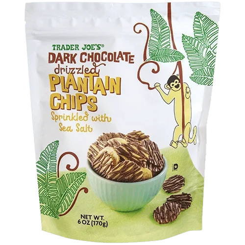 Trader Joes Dark Chocolate Drizzled Plantain Chips