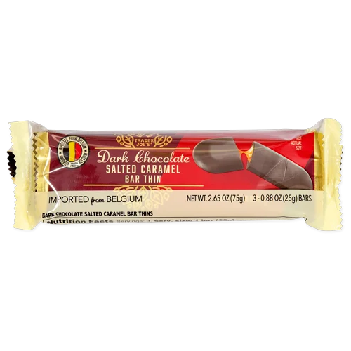 Trader Joes Dark Chocolate Salted Caramel Bar Thin