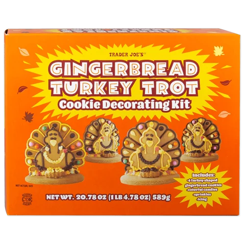 Trader Joes Gingerbread Turkey Trot Cookie Decorating Kit