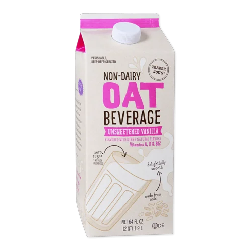 Trader Joes Non-Dairy Oat Beverage Unsweetened Vanilla