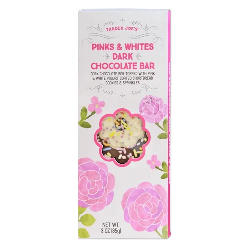 Trader Joes Pinks & Whites Dark Chocolate Bar