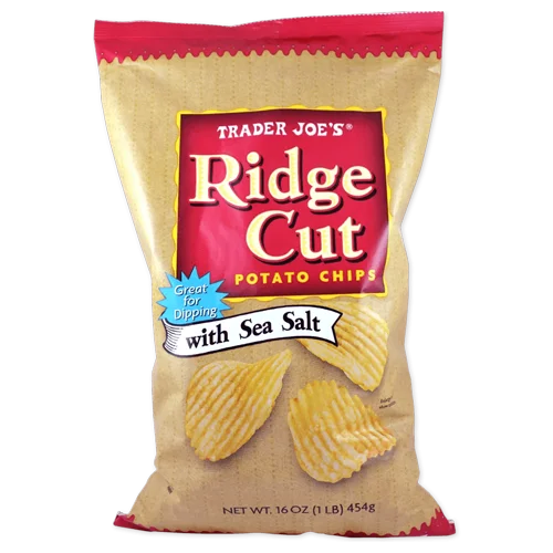 Trader Joes Ridge Cut Potato Chips with Sea Salt