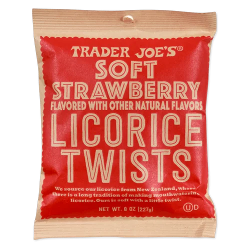 Trader Joes Soft Strawberry Licorice Twists