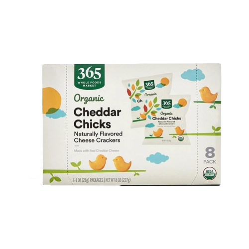 365 By Wholefoods Organic Cheddar Chicks Cheese Crackers