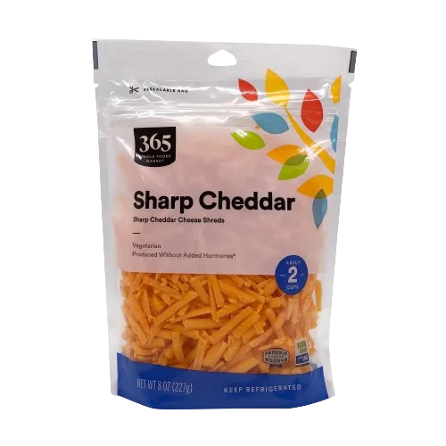 365 By Wholefoods Sharp Cheddar Cheese Shreds