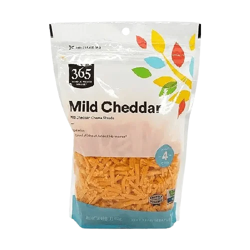 365 By Wholefoods Shredded Mild Cheddar Cheese