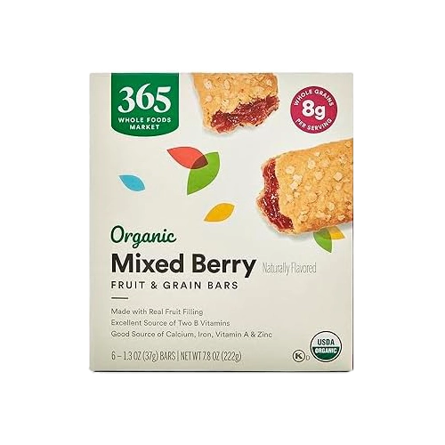 365 By Wholefoods Organic Mixed Berry Fruit & Grain Bars