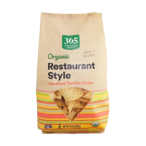 365 By Wholefoods Organic Restaurant Style White Corn Tortilla Chips Unsalted
