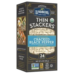 Lundberg Family Farms Organic Thin Stackers® - Cracked Black Pepper