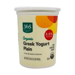 365 By Wholefoods Organic Greek Yogurt Plain